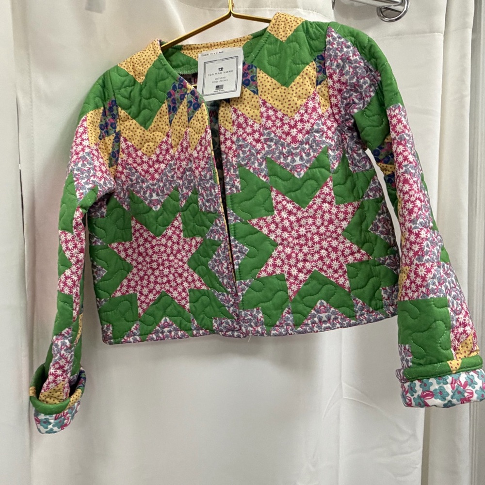 Vibrant Star Pattern Teddy Jacket NWT - image 1